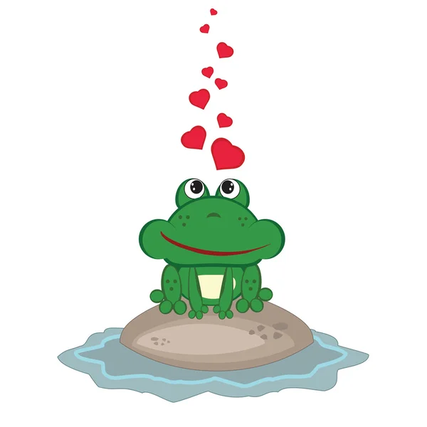 Frog in love — Stock Vector
