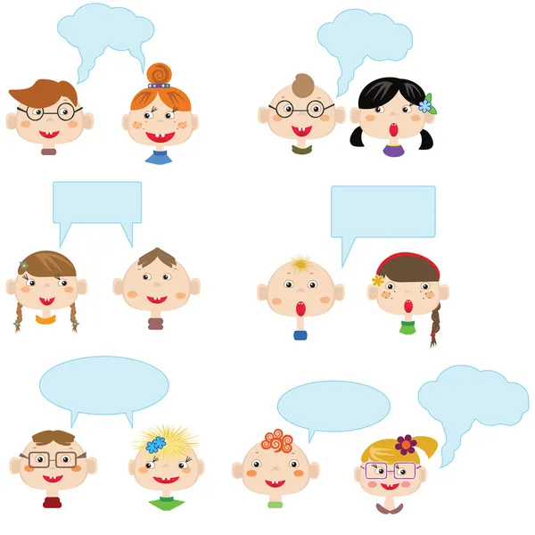 Children with messages. — Stock Vector