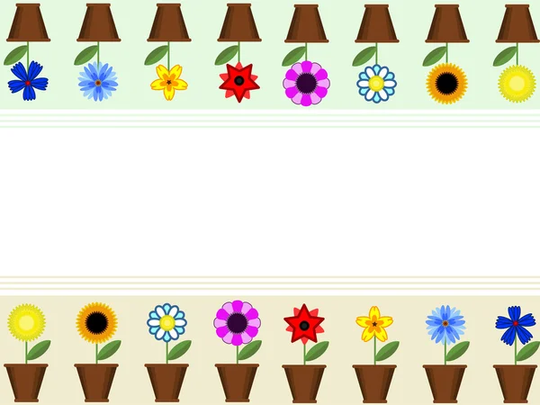 Bordure avec des fleurs . — Image vectorielle