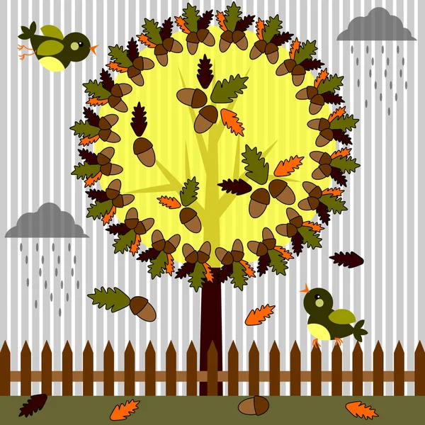 秋のツリー — ストックベクタ