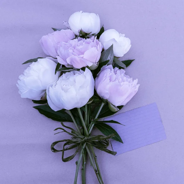 Bir buket narin pembe ve beyaz şakayık..