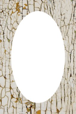Old white paint walland white oval in center