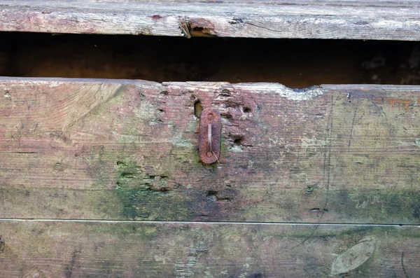 Retro grunge rusty chest treasure box open closeup — Stock Photo, Image