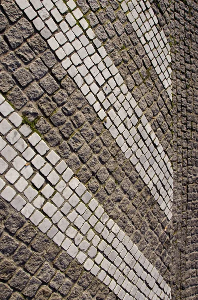 Caminho pavimentado pequena pedra arquitetura pano de fundo piso — Fotografia de Stock