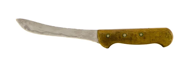 Nůž s dřevěnou rukojetí na bílém pozadí — Stock fotografie