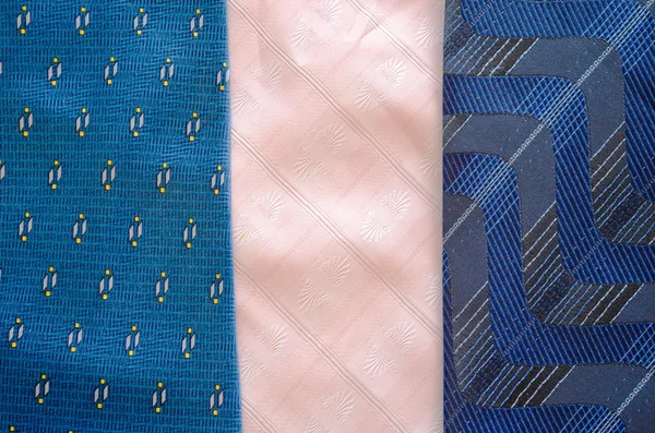 Three cravat tie scarfs texture pattern background — Stock Photo, Image