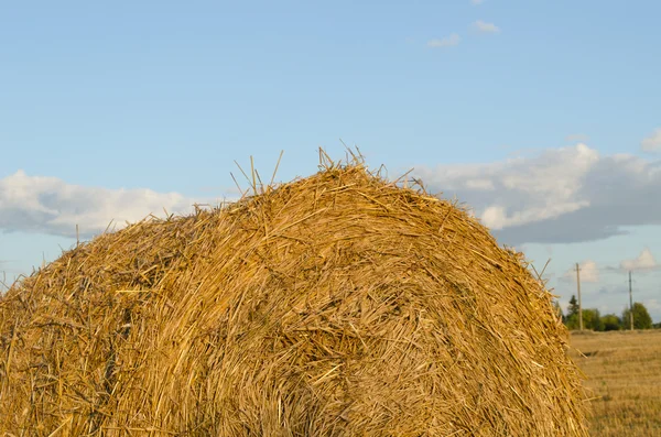 Closeup of straw bales on sky background — Stock Photo, Image