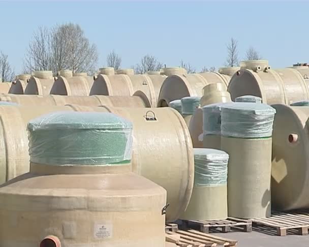 Abwasserreinigungsanlagen für die Wasserreinigungsanlage. — Stockvideo