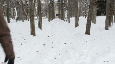 adam yürüme yolu kar kış