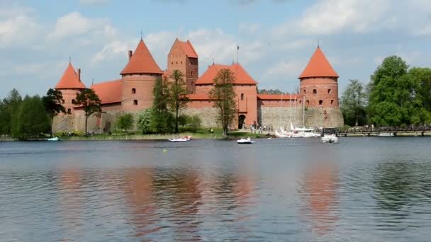 Water bicycle trakai — Stock Video