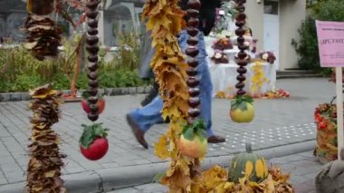sonbahar yaprak conker dekor