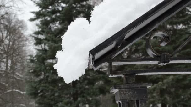 Tak snö smälta våren — Stockvideo