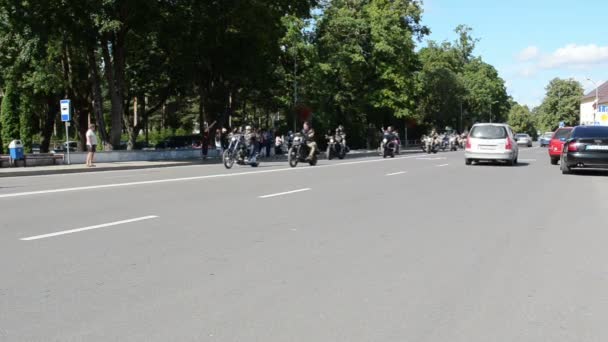 Bikers gatan motocycle — Stockvideo