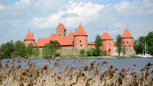 Jezioro wyspy Zamku Trakai — Wideo stockowe