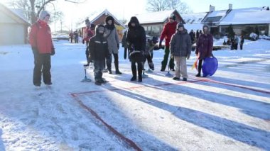 kış buz trakai donmuş eisstock curling oyna
