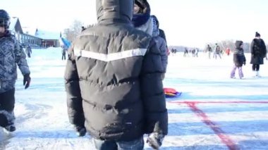 Trakai kale curling aktif oyunun kış oyun eisstock