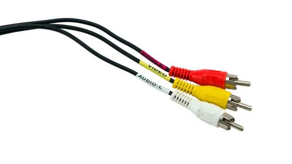 Tulip video audio tv cable cables enchufes — Foto de Stock