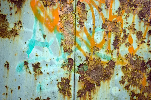 Corrosion affect paint wall surface metal surface — Stock Photo, Image