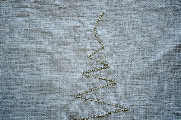 Linen shirt background embroider ornament closeup — Stock Photo, Image