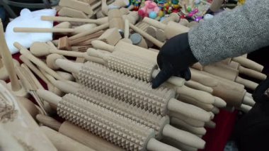 el yapımı Ahşap mutfak gereçler araç PIN el eldiven Pazar Fuarı