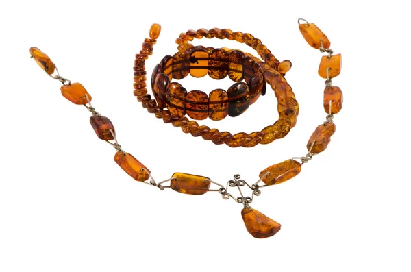 Baltisch amber steen sieraden kettingen armband — Stockfoto