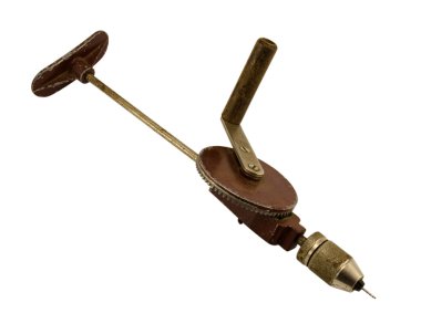 retro manuel el matkabı aracı üzerinde beyaz izole
