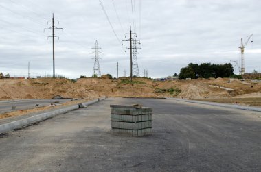 Otoban asfalt karayolu şantiye curbs döşer