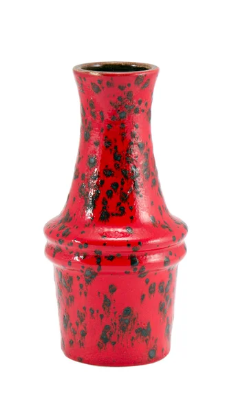 Vase en céramique rouge peint coloré isolé blanc — Photo