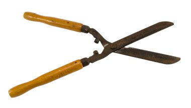 Bahçıvan hedge düzeltici clipper izole aracı beyaz