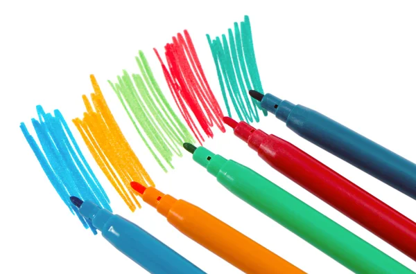 Ручний малюнок кольору фетру ручки ізольовані — стокове фото