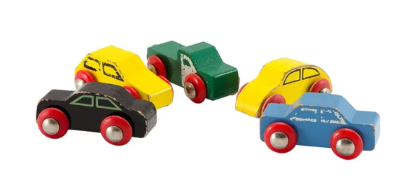 Vinobraní hračky barevné modely aut objekty, samostatný — Stock fotografie