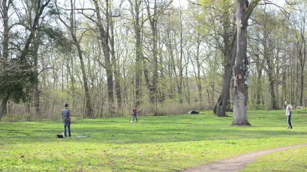 Människor fotboll park — Stockvideo