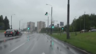 yağmur düşüşü araba Otoban