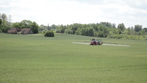 Tractor prauing field — Stock Video