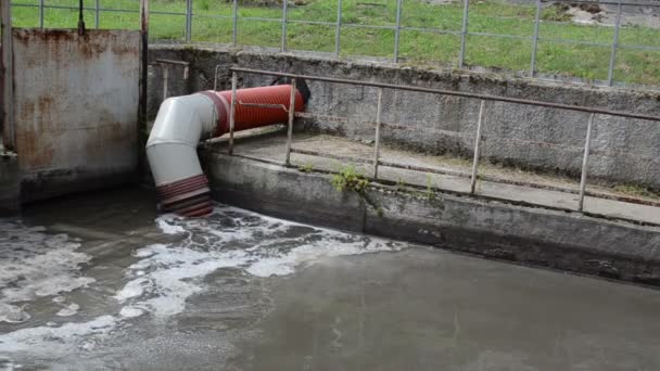 Tuyau d'écoulement des eaux usées de la ville — Video