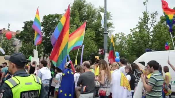 Ciudad desfile gay lesbiana — Vídeo de stock