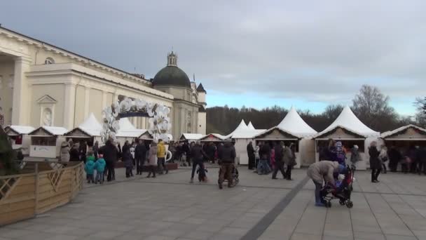 Katedrální náměstí trh — Stock video