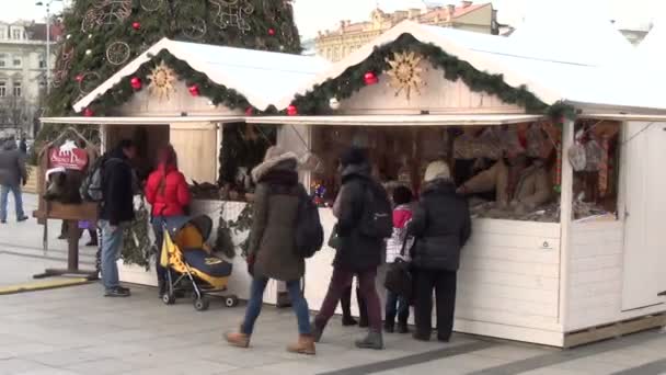 Christmas fair town — Stock Video