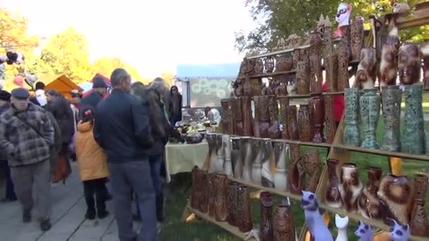 Market produce stall — Stock Video