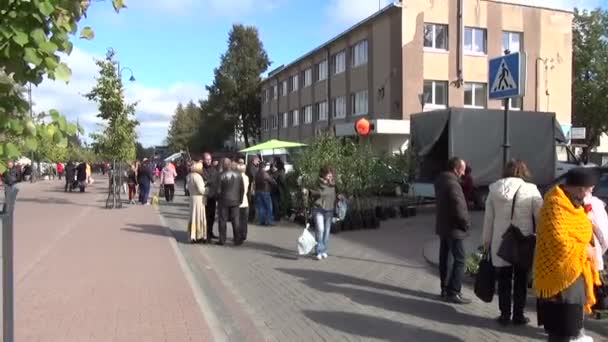 Mercado de venta de árboles frutales — Vídeo de stock