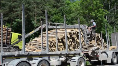 adam yükleme römork ahşap günlüğü