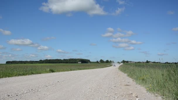 Landscape rural road car — Stock Video