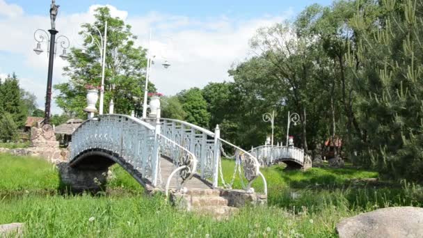 Puente lapm antiguo — Vídeo de stock