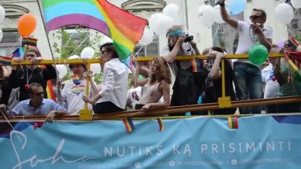 Bus Baltic pride gay — Stock Video