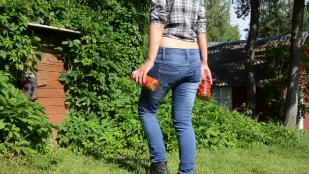 女の子セラー缶詰の jar ファイル — ストック動画