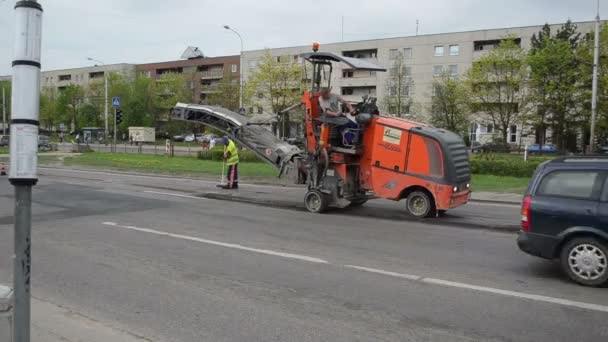 Asfalt młynie maszyny — Wideo stockowe