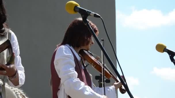 Mujer toca el violín — Vídeo de stock