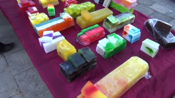 Soap タブレット屋台市場 — ストック動画