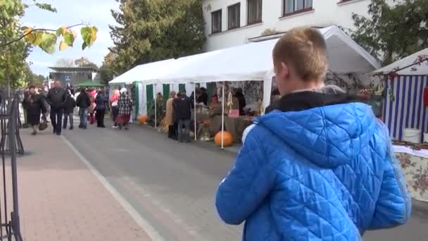 Calabaza de cosecha justa — Vídeo de stock