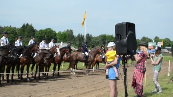 Policía jinetes caballo — Vídeos de Stock